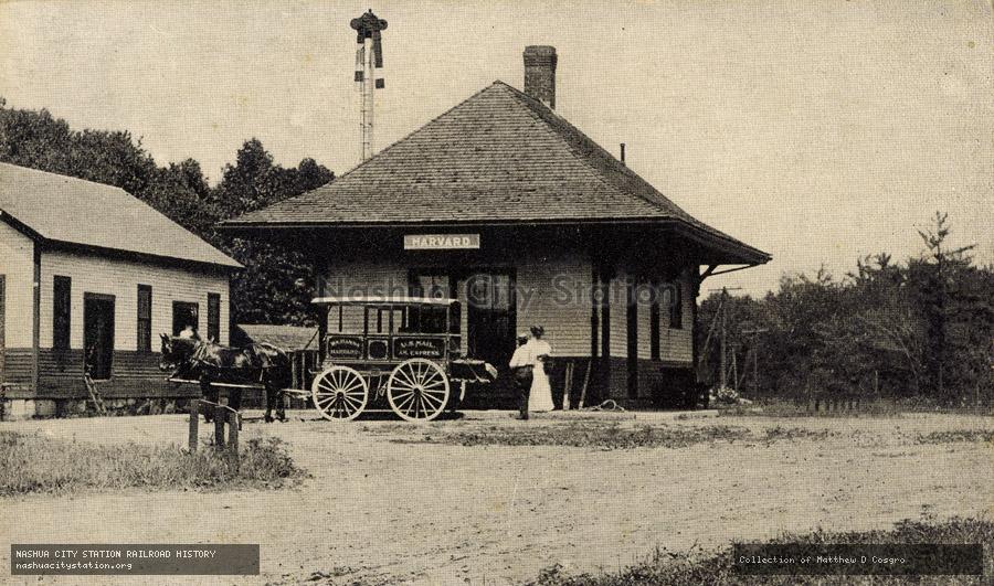 Postcard: Railroad Station, Harvard, Massachusetts